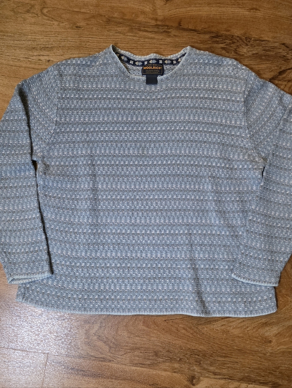 Woolrich Baby Blue Floral Flower Knit Sweater